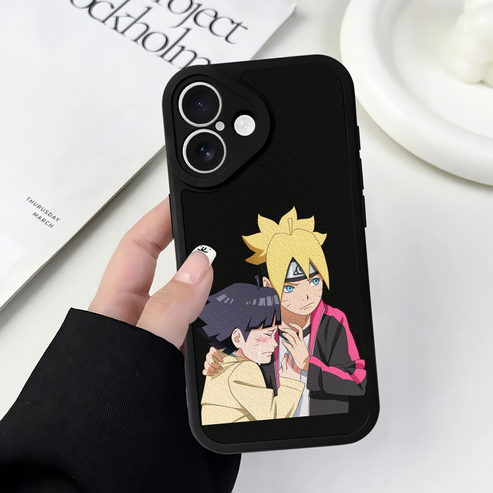 （画像用） NARUTO -ナルト- うずまき ボルト Uzumaki Boruto 【iPhone 16シリーズ対応】シリコンスマホケース（レザー調） 材質：シリコン